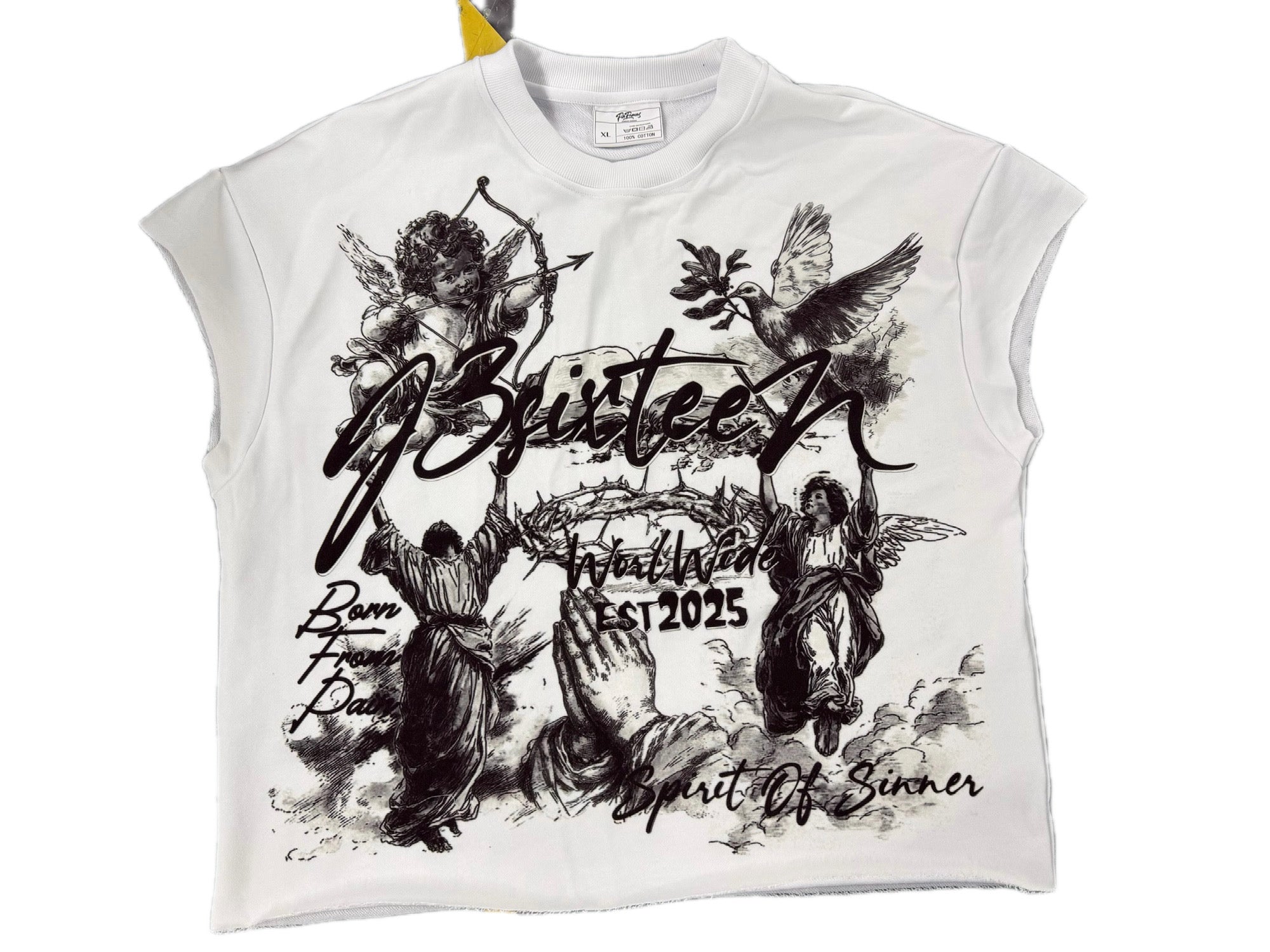 White “Celestial Angles ” sleeveless