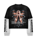 Black Triste Long-Sleeve Tee Rhinestone -J3sixteen